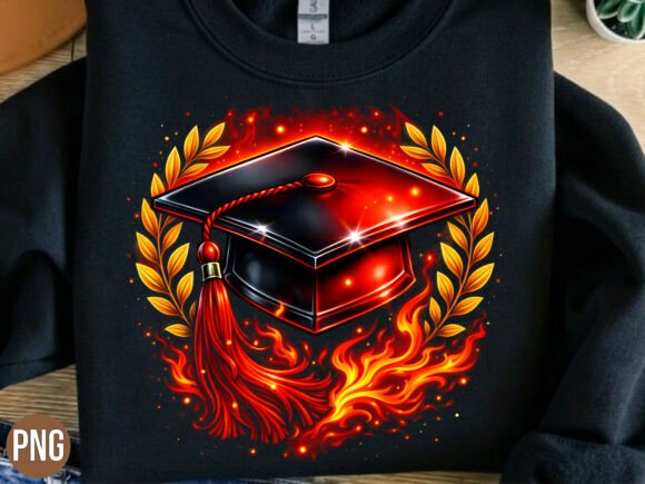 Download Red Fire Graduation Cap 2026 Grad PNG - 2026 Collection