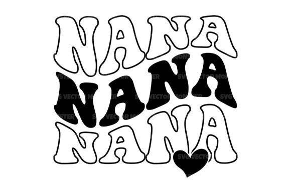 Download Nana Wavy Stacked Svg Cut File - Nana Collection