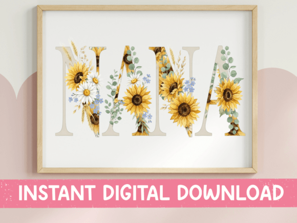 Download Nana Sunflower Floral Letter Design - Nana Collection