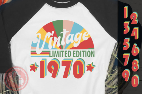 Download VINTAGE 1970 Birthday Numbers Bundle - Premium Resources